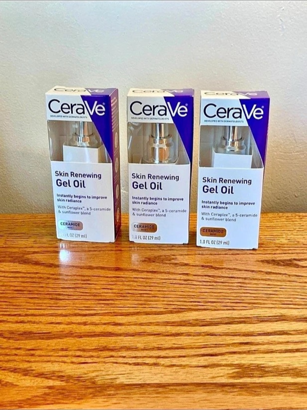 Cerave Skin Renewing Gel Oil (3 Pack) 1oz SET Ceraplex Ceramide Sunflower Sealed
